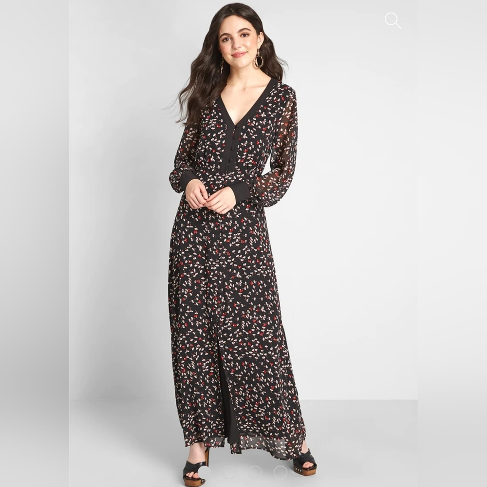 Summer Dress, Mod Cloth, Dress, Black with Floral Print, NWT